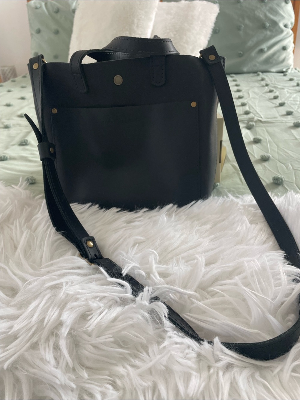 Portland Leather Black 'ALMOST PERFECT' MINI CROSSBODY